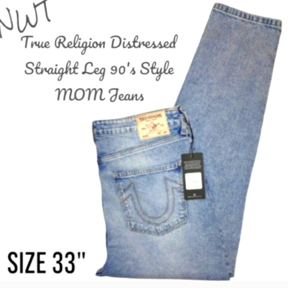 NWT True Religion Special Edition High-Rise Straight Leg 90's Style Jeans 👖🆕 - Picture 2 of 9